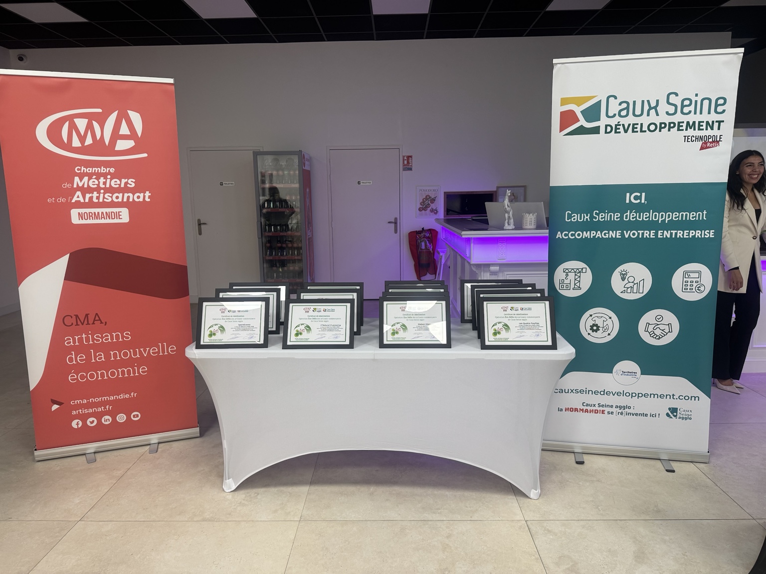 Les certificats Éco-Défis entre les supports de la CMA Normandie et de Caux Seine Développement
